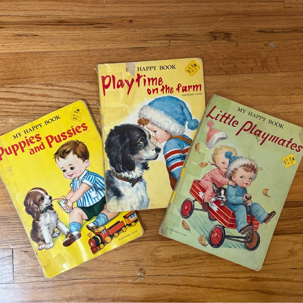Vintage 1940s My Happy Book set of 3
